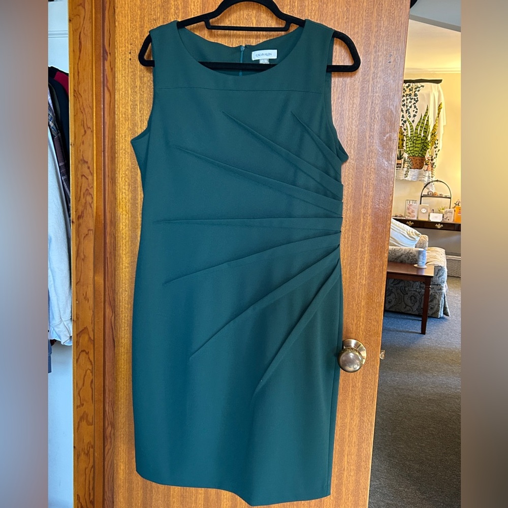 Green Calvin Klein Sunburst Dress - Plus Business Formal